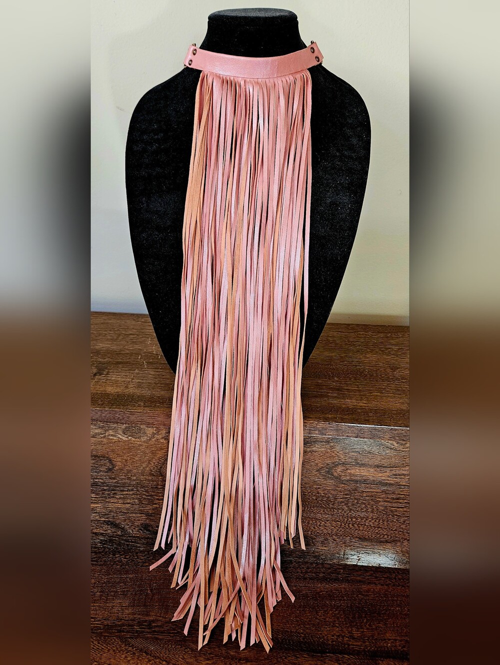 Genuine Leather Fringe Choker